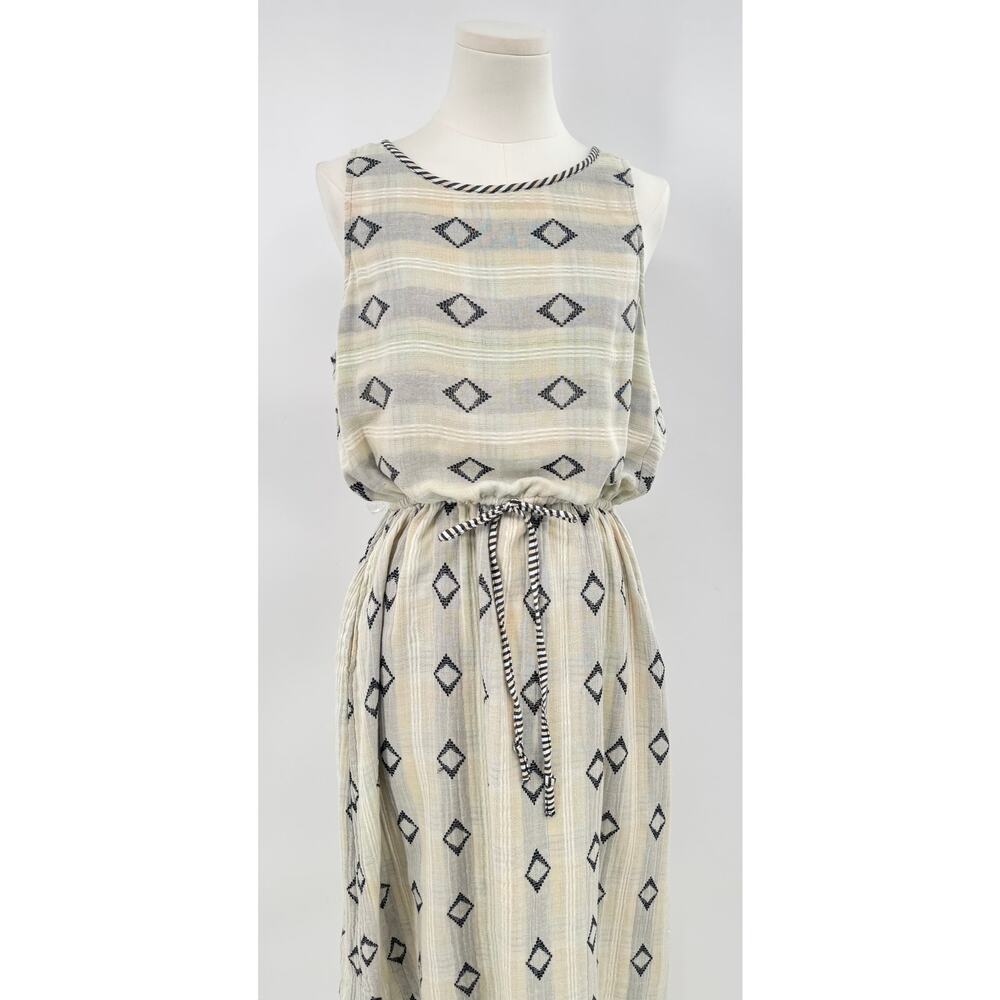 Ace & Jig Surf Dress Woven Cotton Diamond Geometric Knee Length M